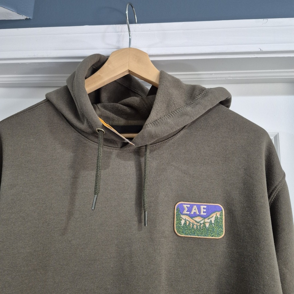 Carhartt Hoodie Mens XL Moss Green Loose Fit Sweatshirt Sigma Alpha Epsilon